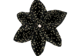 Barrette fleur étoile 4 noir pailleté