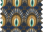 Tissu enduit  au mètre plumes de paon