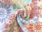 Tissu ex2636 gaze fleurie pop