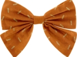 Barrette noeud papillon paille dorée caramel
