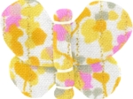 Barrette petit papillon mimosa jaune rose
