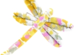 Barrette libellule mimosa jaune rose