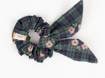 Chouchou nœud  tartan fleuri