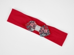 Bandeau jersey bébé noeud jardin d'aurore