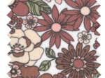 Tissu ex2635 gaze fleur rétro terracotta