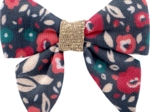 Barrette Mini Noeud Papillon camelias rubis