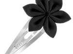 Barrette clic-clac fleur étoile noir