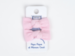 Barrettes clic-clac petits noeuds oxford rose