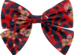 Barrette noeud papillon feuillage vermillon