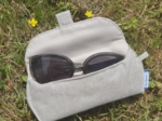 Etui à lunettes lin argenté