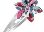 Barrette clic-clac fleur étoile boutons rose