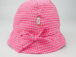 Chapeau soleil charlotte vichy rose fluo