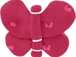 Barrette petit papillon plumetis rose fuchsia