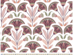 Tissu coton au mètre ex2434 palme exotique aubergine