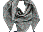 Foulard pompon fleur mentholé