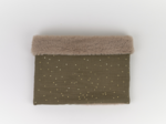 Echarpe tube enfant gaze pois or kaki