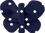 Barrette petit papillon pois marine