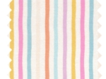 Tissu jersey rayé multicolore pastel