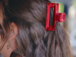 Grande pince rectangle rouge glossy