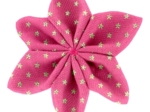 Barrette fleur étoile 4 etoile or fuchsia