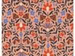 Coupon tissu 50 cm ex2574 fleuri rétro caramel