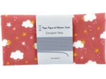 Coupon tissu 50 cm nuages rouge ex1083