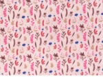 Tissu enduit  au mètre herbier rose