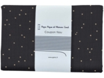 Coupon tissu 1 m gaze pois or noir