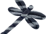 Barrette libellule rayé argent marine