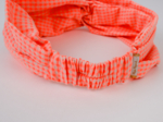 Bandeau croisé vichy orange fluo