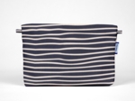 Pochette tissu rayé ivoire marine