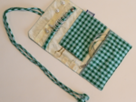 Pochette à bijoux vichy vert menthe