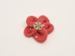 Mini Barrette Pétales de Fleur gaze pois or marsala