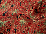 Tissu coton au mètre poinsettia doré ex1106