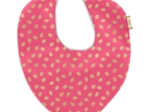 Bavoir bandana feuillage or rose