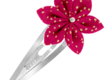 Barrette clic-clac fleur étoile fuchsia pailleté