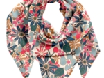 Foulard pompon cerise en fleur