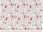Coupon tissu 50 cm sapin gris rouge ex1113