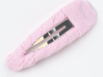 Barrette clic-clac tissu oxford rose