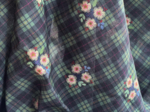 Tissu voile tartan fleuri