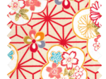 Tissu coton au mètre  origamis fleuris