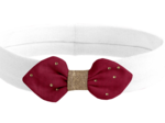 Bandeau jersey bébé noeud gaze pois or grenat