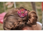 Petite Barrette Pétales de Fleur badiane framboise