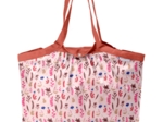 Sac cabas taille moyenne plissé herbier rose