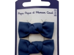 Barrettes clic-clac petits noeuds ink blue