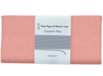 Coupon tissu 50 cm gaze pois or rose thé