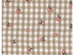 Tissu double gaze  ex2624 vichy brodé fleuri naturel
