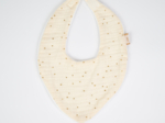 Bavoir bandana gaze pois or écru