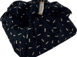Furoshiki petit 35 x 35 cm  paille dorée noir