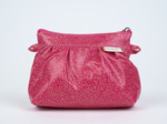 Mini pochette plissée fuchsia pailleté
